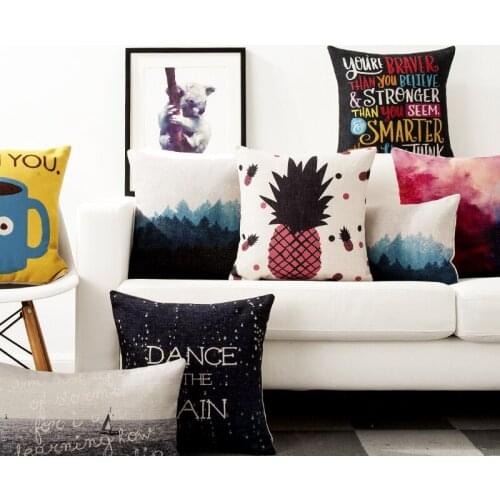 Simple modern Dream forest Literature and art Pillow Cover Home Decorative Pillows Linen Pillow Case Office Sofa Cushion Cover