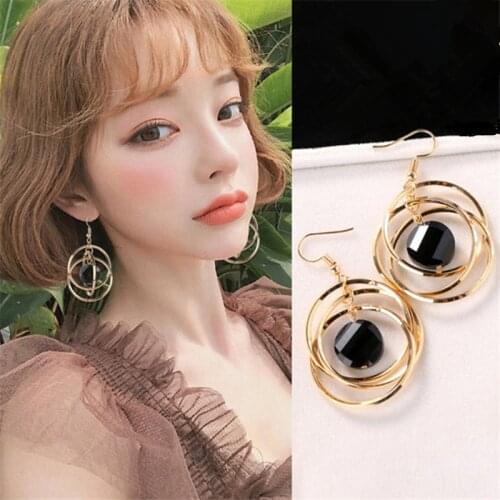 Luxury Temperament Creative Earrings For Women High-end Elegant Geometric Round Wedding Party Female Personality Earrings Jewelr
