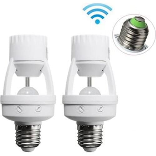 Smart 110V-240V 60W PIR Induction Infrared Motion Sensor E27 LED lamp Base Holder With light Control Switch Bulb Socket Adapter