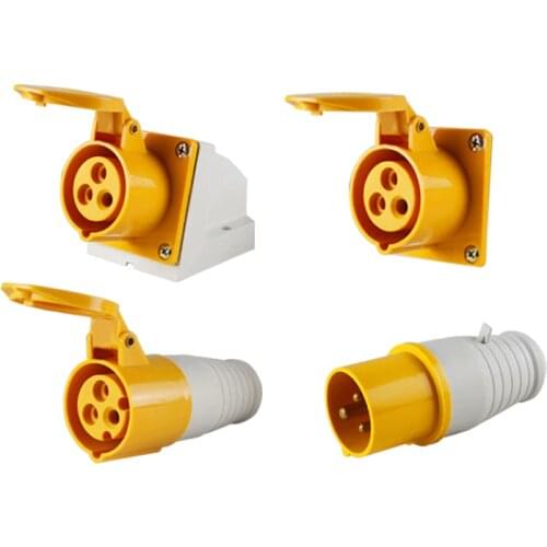110v waterproof dust industrial plug European industrial socket male and female 3 core 16 / 32A