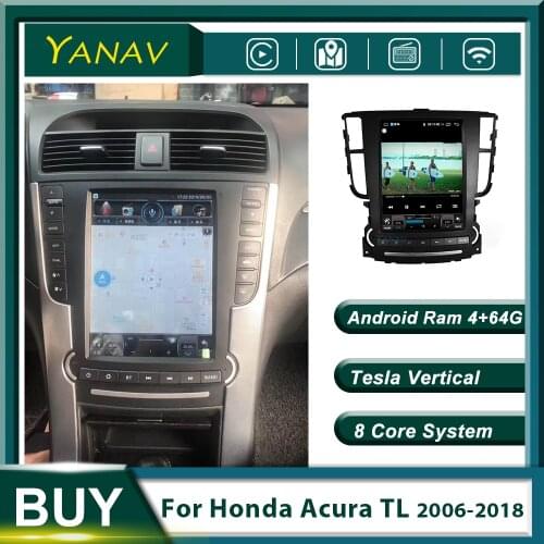 Tesla car multimedia player for-Honda-acura TL 2006-2018 car stereo GPS navigation vertical screen car radio video DVD player