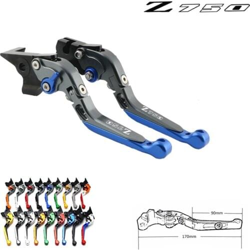 For KAWASAKI Z750 Z 750 2007-2012 Motorcycle Accessories Extendable Folding Brake Clutch Levers Logo Z750