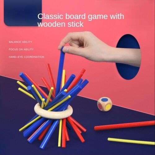 New Kids Colorful Pig Wooden Stick Balance Training Building Block Toys for Children Baby Educational Toys Wood Stack Game