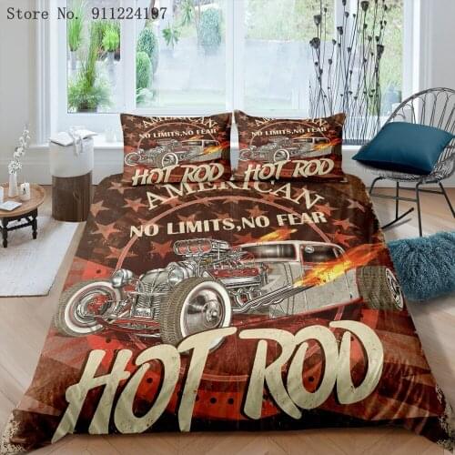 3D Printed Fire Truck Duvet Cover Set For Kids 2/3pcs Single Double Queen King Bedclothes Bed Linen Bedding Sets No sheet