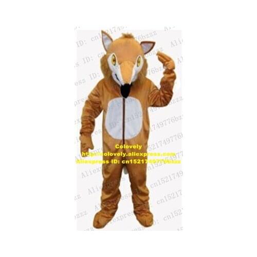 Smart Brown Fox Lowrie Vixen Wolf Coyote Mascot Costume Adult Size With Brown White Leaf Shape Ears Cone Nose No.5323 Free Sh