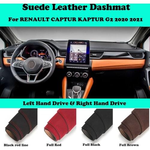 For RENAULT CAPTUR KAPTUR G2 2020 2021 Suede Leather Dashmat Dashboard Cover Pad Dash Mat Car-Styling Carpet Accessories LHD RHD