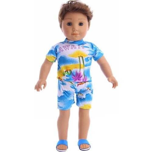 Doll Clothes Beach Holiday Set With Underwear Fit 18 Inch American Doll & 43 Cm Born Doll For Generation Toy Child Summer Gift