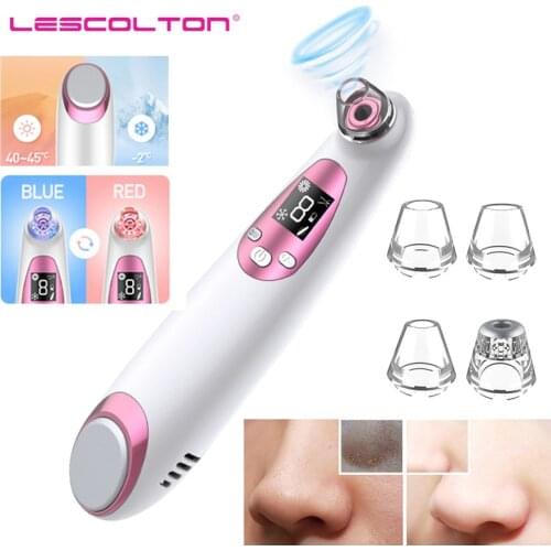 Lescolton Multifunction Blackhead Vacuum Remover Photon Beauty Nose Cold Hot Care LCD Display Massager Acne Extractor Clean Tool