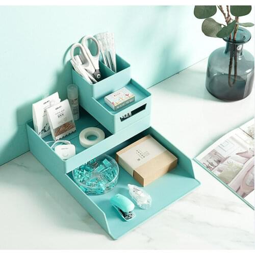 Stackable Storage Box A4 Paper File Rack Storage Tray Office Organizer Phone Pen Holder Container Plastic File Box Storage Racks