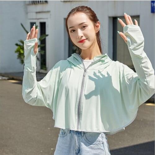 Fashion summer womens thin anti-ultraviolet sunscreen ice silk cycling sunscreen clothing