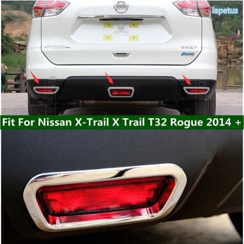 Lapetus Chrome Rear Fog Lights Foglight Lamp Frame Cover Trim 3 Pcs Fit For Nissan X-Trail X Trail T32 Rogue 2014 2015 2016