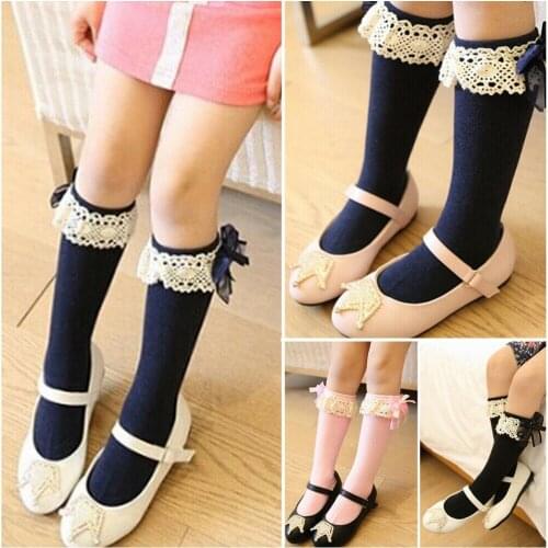 Pudcoco New Pure Color Kid Toddlers Girl Socks Knee High Cotton Warm Princess Socks 1-6 years