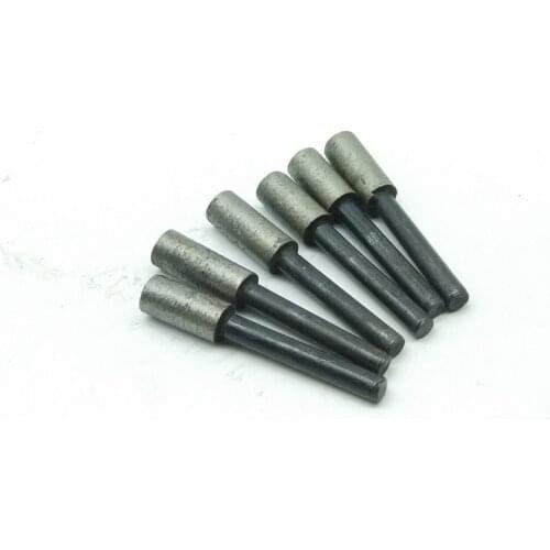 New 6pcs 46# Column Cylindrical Diamond Grinder Head Sintered grinding head for Stone Carving Grinding 6mm Shank