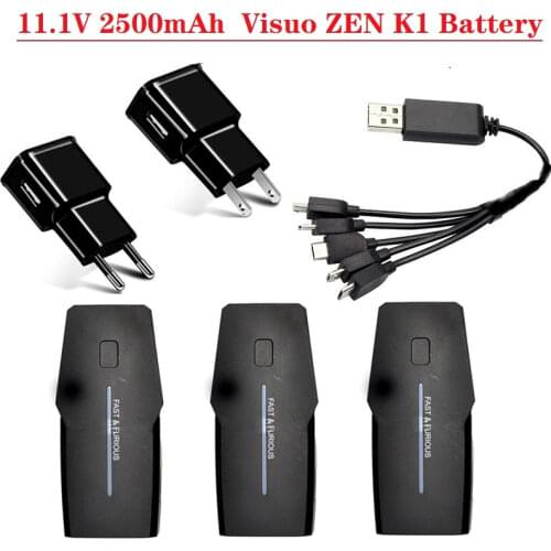 Original K1 Battery Charger Sets 11.1V 2500mAh For Visuo ZEN K1 Battery GPS RC Drone Battery 11.1 V 2500 mAh Lipo Battery