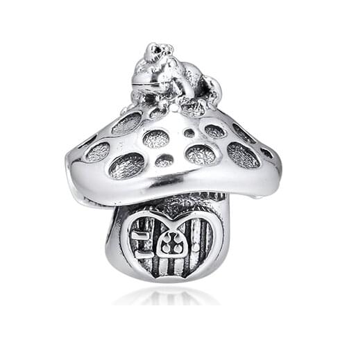 Fits Pandora Bracelet Charms Original 925 Sterling Silver Mushroom & Frog Beads for Women DIY Jewelry Making Kralen