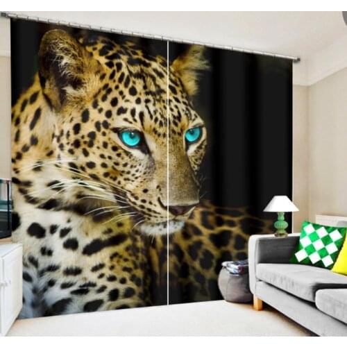 2017 King of the forest Luxury 3D Blackout Tiger Curtains For Bedding room Living room Drapes Hotel Cortinas De Sala