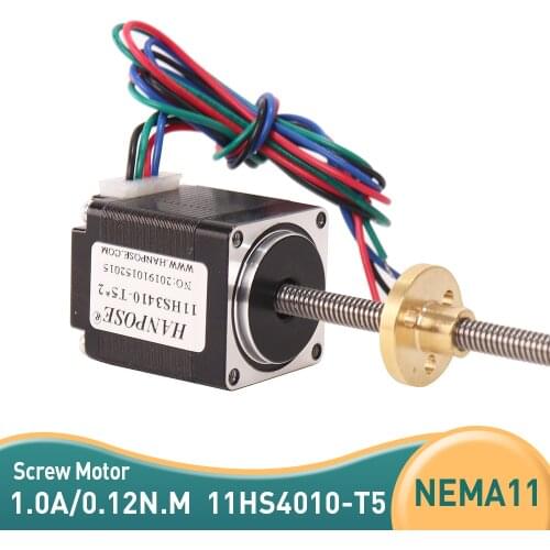 Nema11 linear T-screw Motor 1.0A 0.12N.m 28X40MM length 200mm 250mm 300mm shaft 5mm large torque stepping motor