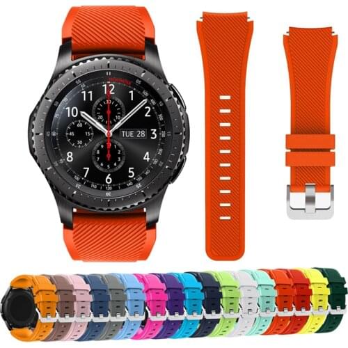 22mm Silicone Strap For Samsung Galaxy Watch 46mm Gear S3 Classic Frontier Official Replacement Watchbands For Galaxy Watch 46mm