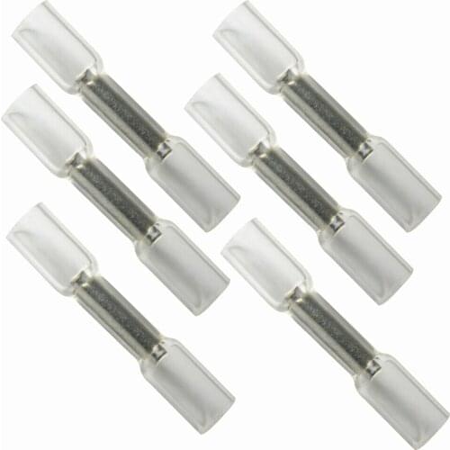 10/20/25/50/200PCS White Cable Soldered Sleeve Terminators Heat Shrink Butt Connectors Electrical Wire Crimp Terminals