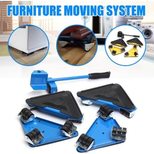 High-quality 5pcs triangle iron Furniture Mover Dolly Trolley Transport Removal Set Heavy Duty Lifter Wheel Move