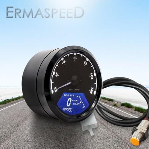 Universal Waterproof LCD Motorcycle Digital Speedometer 12000RPM 8-18V Gear Tachometer Meter Odometer For Yamaha nmax xmax aerox