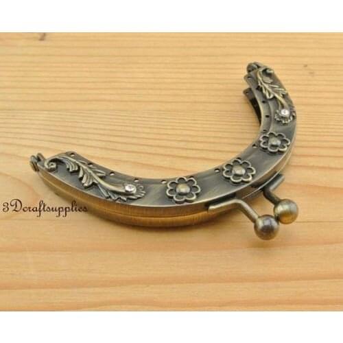 Metal frame sewing bag purse frame clasp anti brass vintage alloying 8.5 cm D20