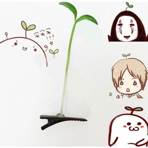 1 PC Mini Bean Sprout Hair Grips Kids Sweet Girls Plant Grass Hairpin Printing Hair Clips Claw Kids Hairpins Hair Styling Tool