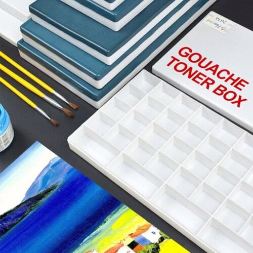 24/25/36 Grids Art Palette Painting Storage Iron Tins Paint Tray Box with Half Pan For Watercolor/Oil/ Acrylic Paint Art Supplie