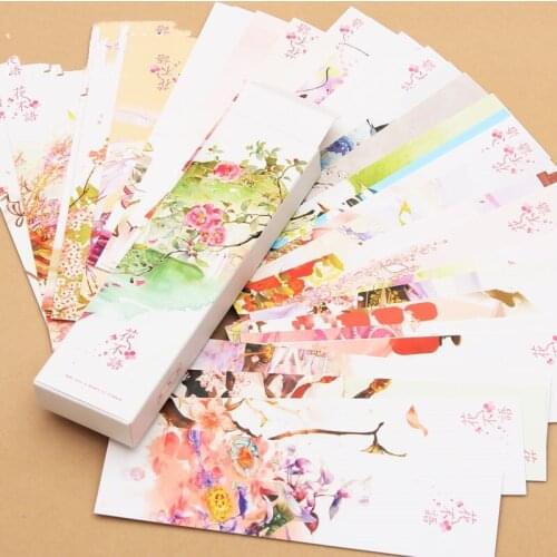 30pcs/set Flowers Plants Pattern Paper Bookmarks Accesories Readers Teacher Students Bookmarker Supplies Beautiful Book Marks
