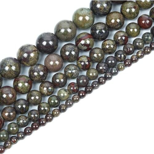 4-12mm Natural Stone Beads Round Smooth Dracaena Stone Loose Beads For Jewelry Making DIY Charm Bracelet Necklace Handmade