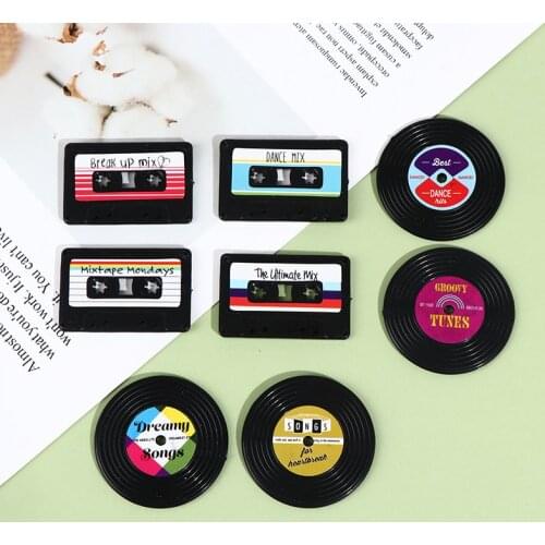 4 Pcs/Lot Nostalgic Cassette Record Fridge Magnet Disc Record Tape Refrigerator Magnetic Message Sticker Cute Souvenir Gifts Dor