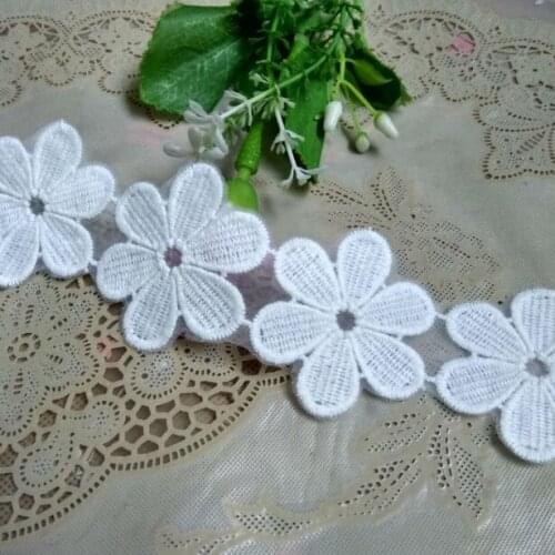 5 Meters White Color Lace Trimmings Decoration Crafts Sewing Lace Trim Fabric High Quality 5cm Width