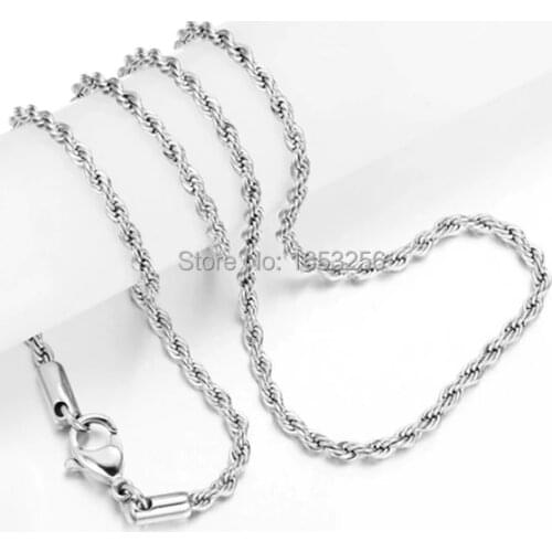 In bulk Lot 5pcs 4 wide 22 inch Fashion Women Jewelry Stainless steel Singapore twisted chain Link Necklace Unisex