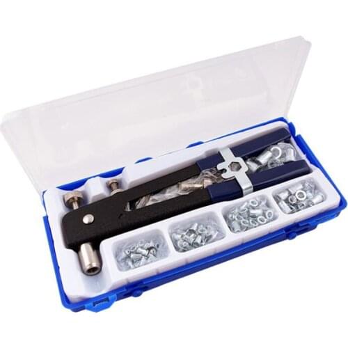 86pcs/Set Hand Riveter Nut Rivet Gun Kit M3-M8 Manual Threaded Nut Rive Tool Kit Household Repair Tools