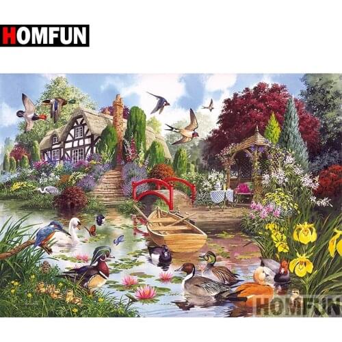 HOMFUN Full Square/Round Drill 5D DIY Diamond Painting "landscape" Embroidery Cross Stitch 5D Home A08199