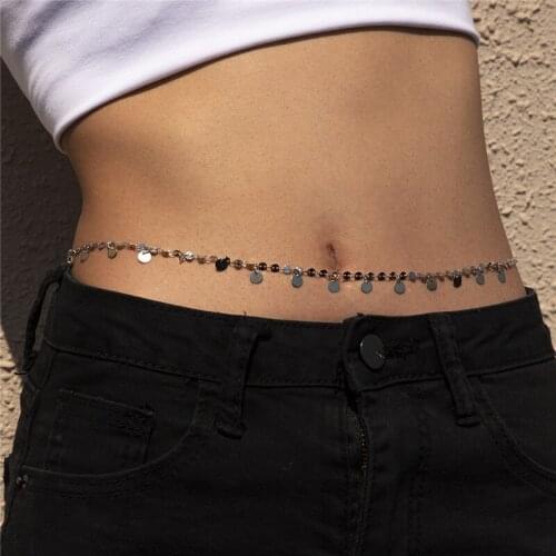 Sexy Belly Chain Bikini Thin Link Waist Chain Belt Ladies Summer Beach Waist Chain Fashion Jewelry For Women Streetwear Gifts
