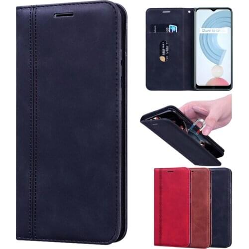 Phone Magnet Case For REALME C21 Protective Flip Cover PU Leather Case REALME C21 Protector Shell Wallet Funda Capa Bag