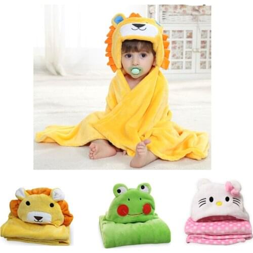 Baby Bathrobe Cartoon Animal Hooded Bath Towel Soft Infant Newborn Bathing Towel Robe Unisex Boys Girls