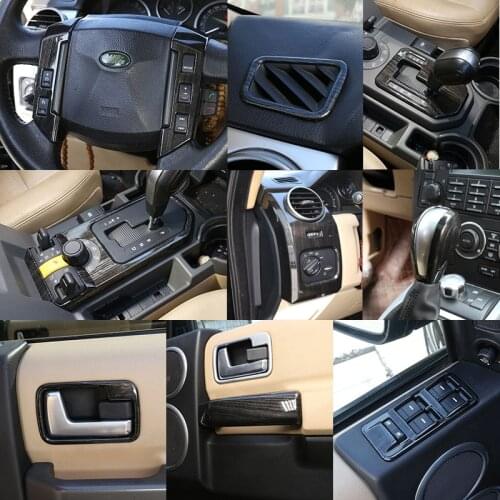 Black Wood Grain ABS Plastic Car Interior Decoration Frame Cover Trim For Land Rover Discovery 3 LR3 2004-2009 Accessories