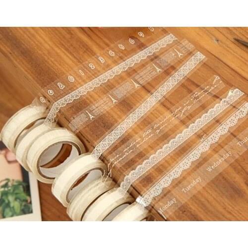 Design masking tape Small Transparent lace 10m DIY Sticky printing tape