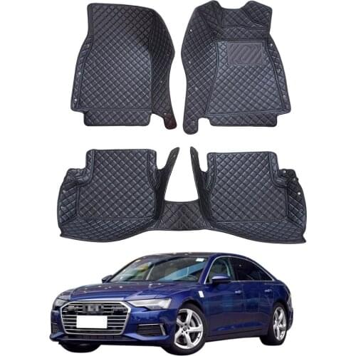 3D Surrounding PU Leather Car Floor Mats for Audi A6 Estate Right Hand Drive 2016-Onwards Protection Mat Car Interior Liner