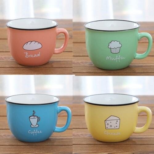 Candy Color creative Ceramic Coffee Mug Small Fresh Coffee Cup Breakfast Milk Cup home office gift