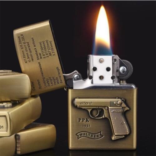 Kerosene Lighter Creative Portable Metal Carving Windproof Cigarette Lighter Cigarette Set Gift