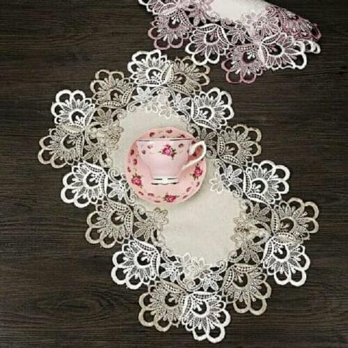 LACE PLACEMATS EMBROIDERY DOIT NAPKIN PAD PLATE PAD BOWL PAD DECORATING FOR DINNING TABLE COVER HOME TEXTILE HOUSEHOLD PRODUCTS