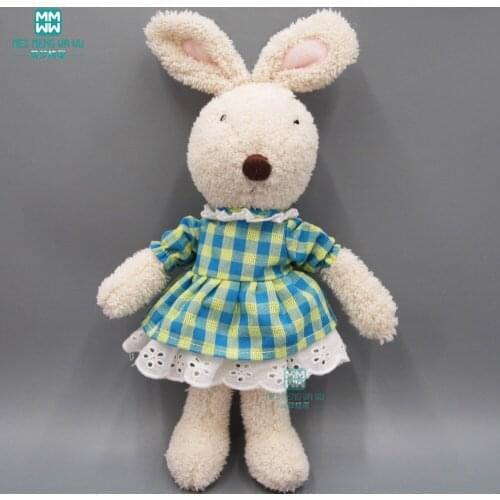 30cm-60cm Doll Clothes fits rabbit plush toys fashion plaid dress