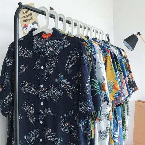 HOUZHOU Hawaiian Shirt Summer Harajuku Vintage Oversize Short Sleeve Beach Cover Up Blouse Korean Women Man Hippie Cardigan