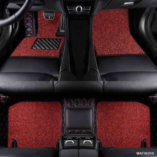 MATIKOHI Custom leather car floor mats for Alfa Romeo Giulia Stelvio 2017 2018 Custom foot Pads automobile carpet car covers