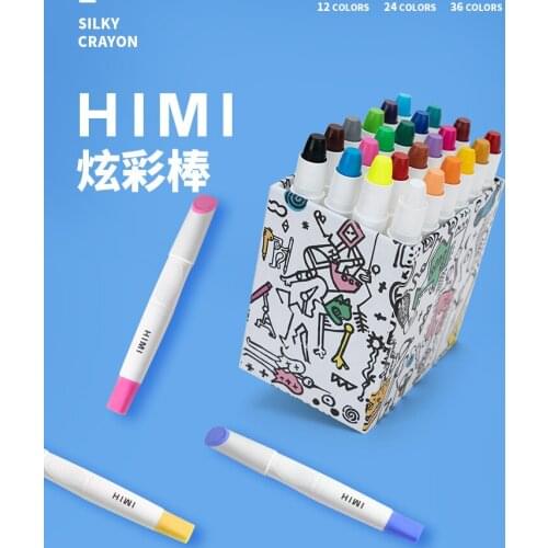 MIYA HIMI 12,24,36 colors,Washable Crayons Watercolor Set for Kids,Twistable, Retractable Color Crayons, Art Supplies