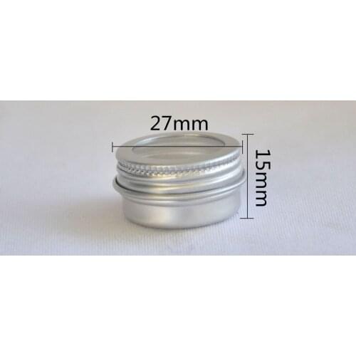 Beauty Metal cosmetic tin container 5ml silver aluminum screw top tin with clear PVC window lid