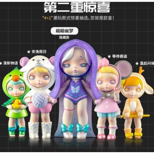 Cute Anime Figure Gift Surprise Box Original Laura Space Capsule Pajamas Series Blind Box Toys Model Confirm Style